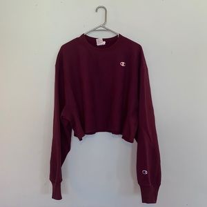 Maroon Cropped Champion Sweatshirt